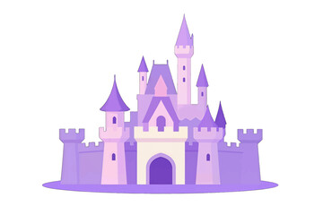 Obraz premium Fairytale Castle Illustration in Purple and Pink