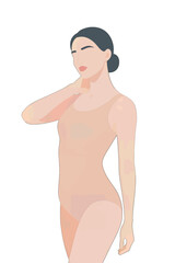 Fototapeta premium Fashionable Woman in Elegant Pose Vector Illustration