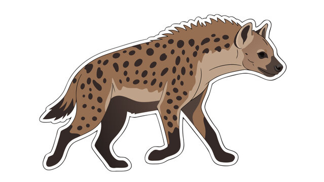 Spotted Hyena Illustration - Cartoon Style Animal Sticker
