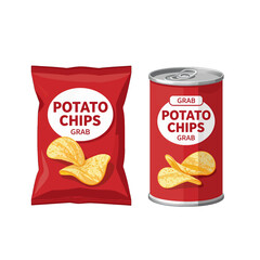 Potato Chips Packaging Design With Can and Bag