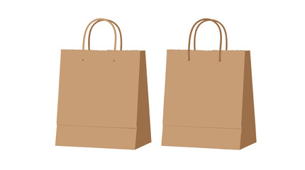 Two Brown Paper Shopping Bags with Handles