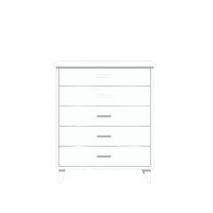White Modern Five-Drawer Chest with Minimal Design