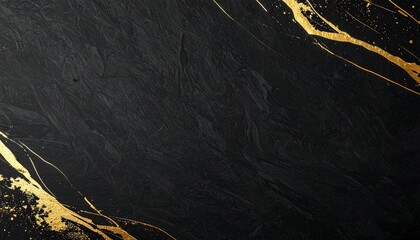 和モダンな黒と金の抽象背景素材：中央に広い余白を持つ金継ぎ風のシネマティックなデザイン