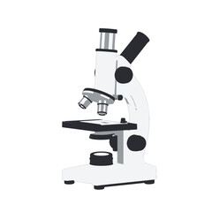 White Vector Illustration of Microscope