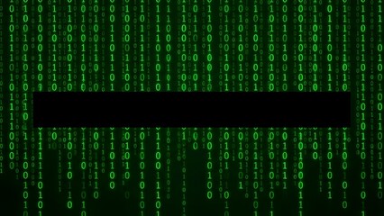 Green Binary Code Matrix Background.