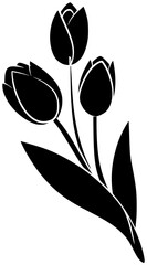 spring illustration floral silhouette nature logo flower icon tulip outline blossom beautiful botanical bouquet bloom garden white green pink shape for vector graphic background