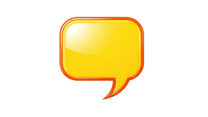 Yellow speech bubble icon isolated on transparent background