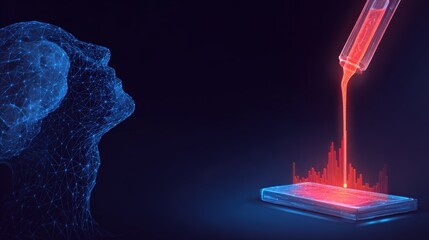 An illustrative visualization presents a groundbreaking scientific concept, with a futuristic approach. ..Created with Generative AI, not depicting real subjects.