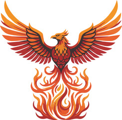 Obraz premium Elegant Fire Phoenix Emblem