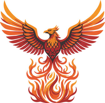 Elegant Fire Phoenix Emblem