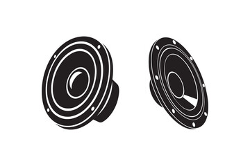 loudspeaker silhouette with white background