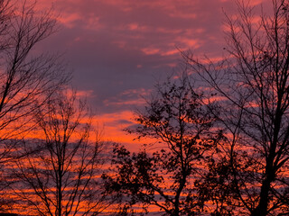 A sunset in a little village in the Netherlands.