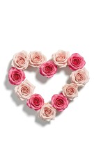 Heart Shape Arrangement of Pink and White Roses
