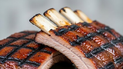 Grilled Ribs CloseUp Delicious Meat Food Presentation