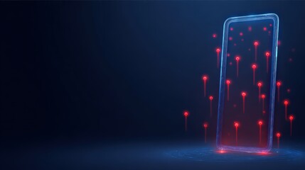 A glowing smartphone illuminated by a network of data streams, symbolizing the pervasive connectivity of technology in modern life.  ..Created with Generative AI, not depicting real subjects.