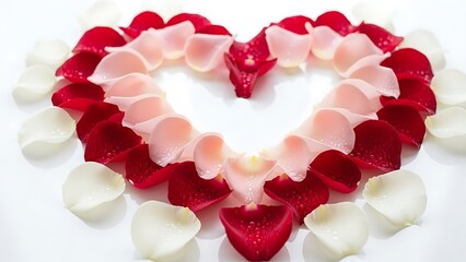 Heart Shape Made of Rose Petals Valentines Day Decoration