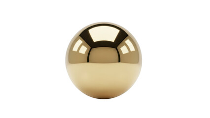 Shiny gold sphere isolated on transparent background