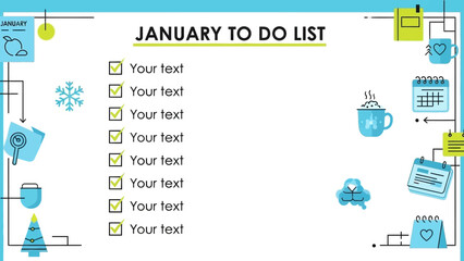 January To Do List Template with Checklist for Planning and Organization