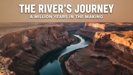 Scenic River Landscape with Canyon Formation.