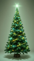 festive glow on a green holiday tree