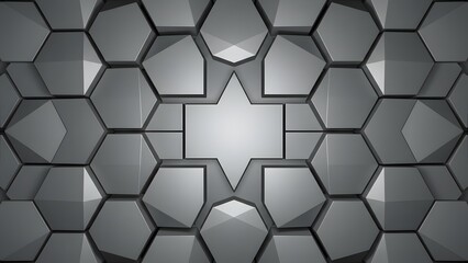 Hexagonal Pattern with Central Light Source.