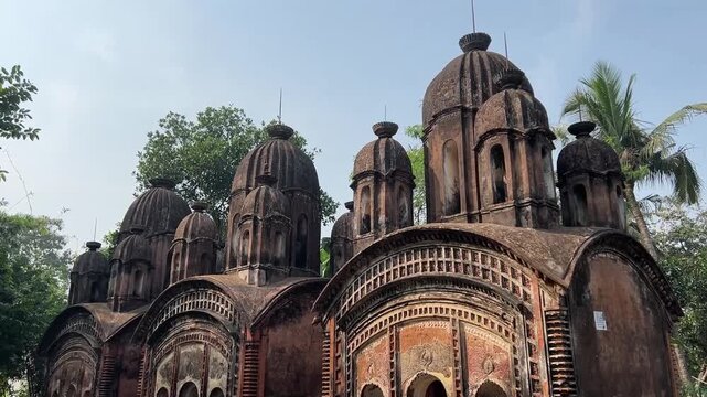 Rows of Hindu temples at Narajole palace, Midnapore, India