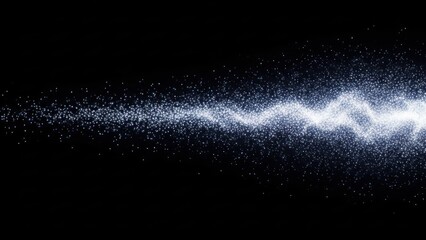 Obraz premium Stunning white particles trail against dark background isolated on transparent background