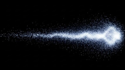 Obraz premium Comet tail with bright particles in space isolated on transparent background