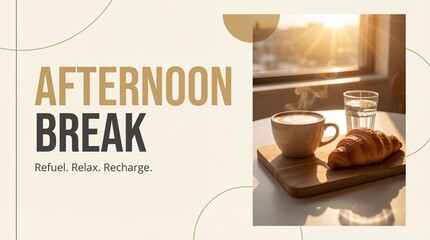 Afternoon Break Modern Coffee Banner