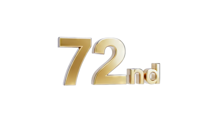 Golden 72nd Anniversary Celebration on White Background