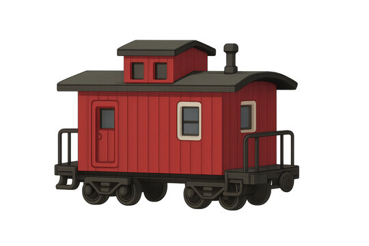 Red caboose train car railway transportation icon