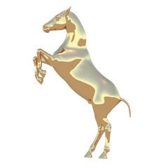 金属の馬 メタルの馬 馬 3DCG レンダリング画像 金属 メタル