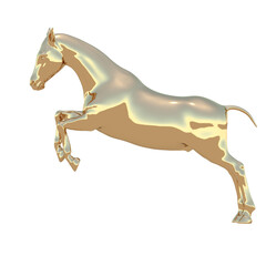 金属の馬 メタルの馬 馬 3DCG レンダリング画像 金属 メタル