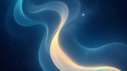 Glowing blue and orange wave in starry night sky - Powered by Adobe