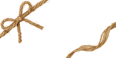 Rustic Twine Bow and Twisted Rope Border Element