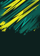 Dynamic Grunge Green Lighting Lines Abstract Design with dark background
