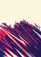 Dynamic Abstract Grunge Red Lighting Lines with bright background
