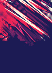 Dynamic Abstract Grunge Red Lighting Lines with dark background
