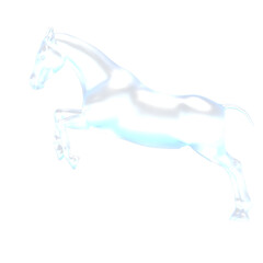 ガラスの馬 馬 3DCG レンダリング画像 ガラス
