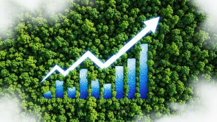 Sustainable growth and environmental progress isolated on transparent background