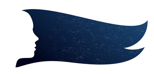 A symbol of a stylized girl.