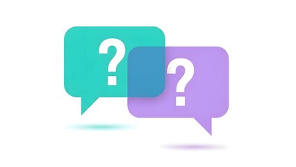 Question marks in speech bubbles