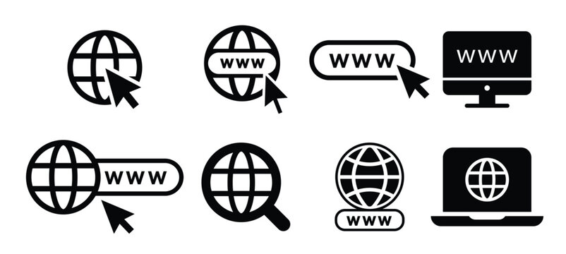 intranet vector icon set browser illustration sign 