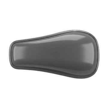 Glossy Gray ABS Plastic Object with Subtle Roughness and Clear Coat Detail with Beveled Edges on Transparent Background