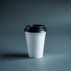 Professional White Coffee Cup Mockup on Textured Grey Background