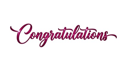 Congratulations message in red cursive font