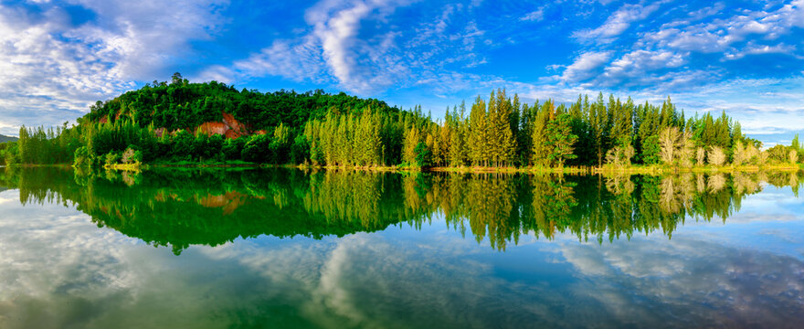 Liwong Mine Lake Reflection, Chana District, Songkhla, Thailand