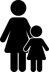 Parent and Child Pictogram Icon Representing Family and Care