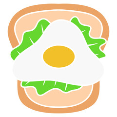 Illustration of Egg Sandwich Cartoon