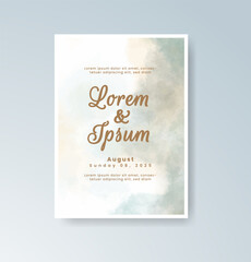Wedding invitation with abstract watercolor background
